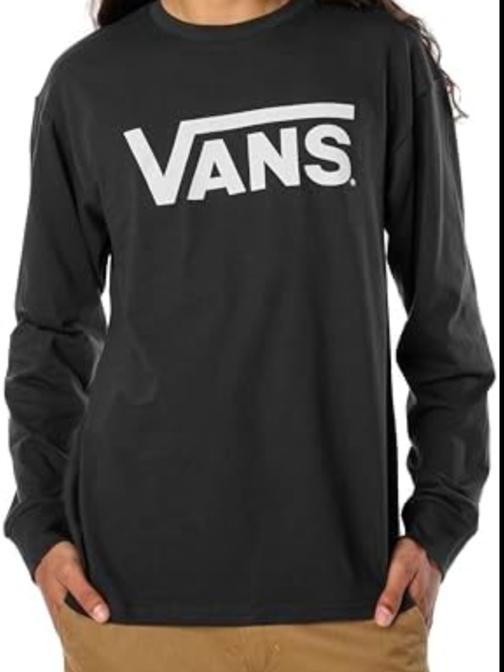 Vans Men's Black Long-Sleeve Logo T-Shirt Sz Small